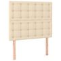 Voir la diapositive 4 : VIDAXL Tete de lit a LED Creme 90x5x118/128 cm Tissu