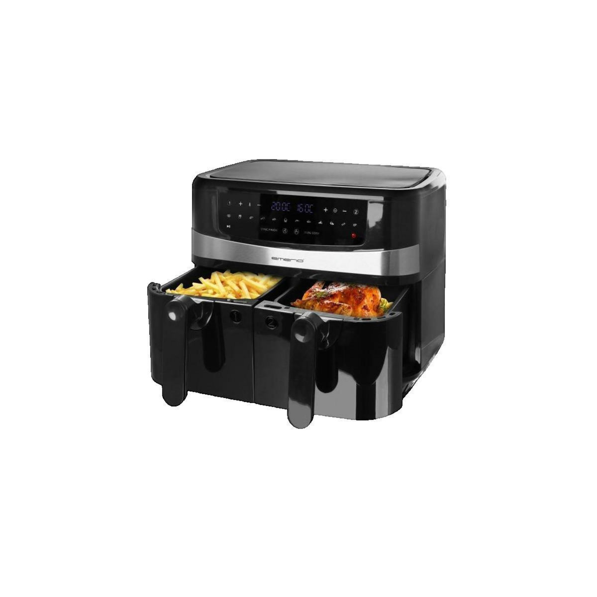 EMERIO Friteuse Emerio Heißluftfritteuse Smart Fryer 4.5+4.5L Cool touch