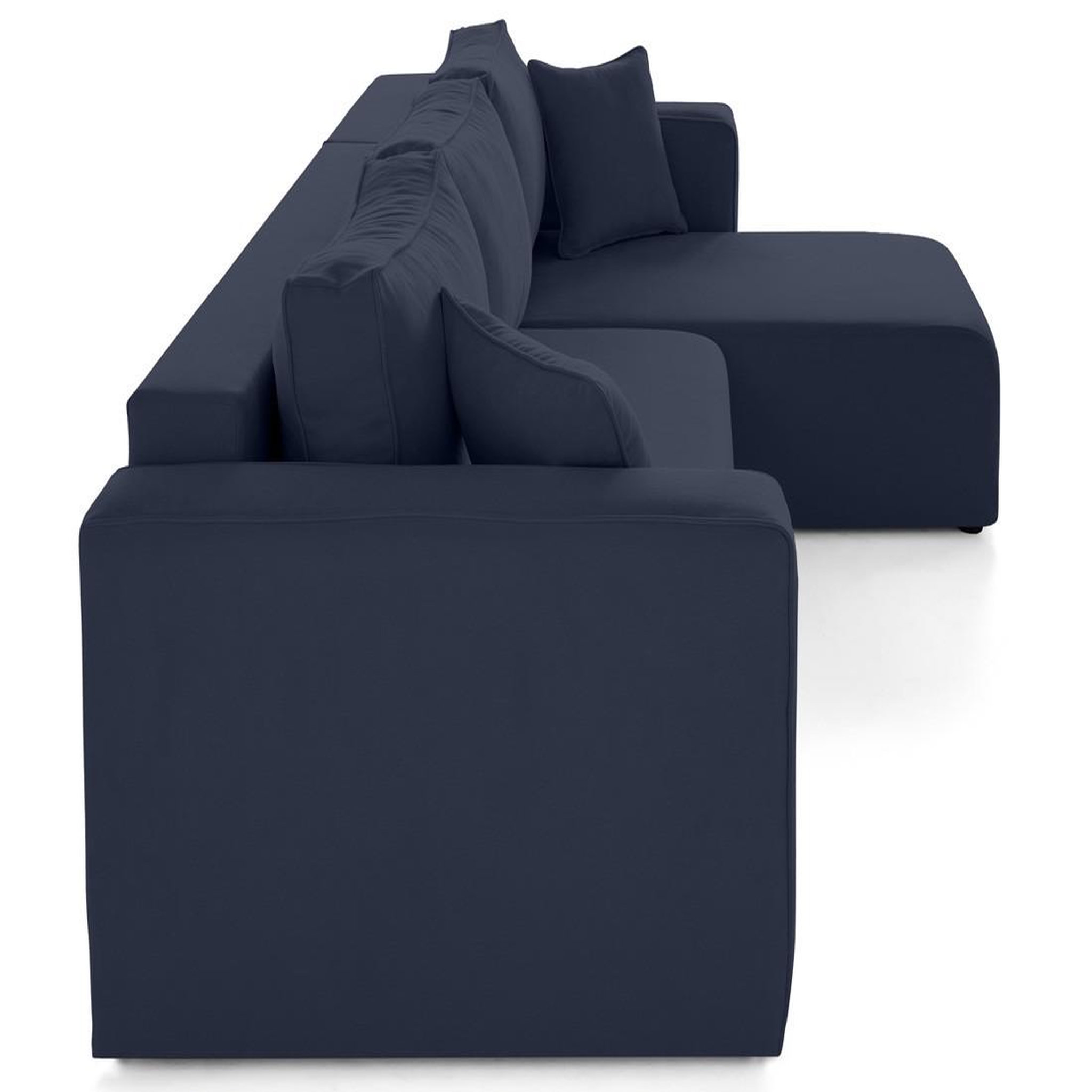 Voir la diapositive 4 : BEST MOBILIER Topaze - canapé d'angle déhoussable réversible 4 places en tissu