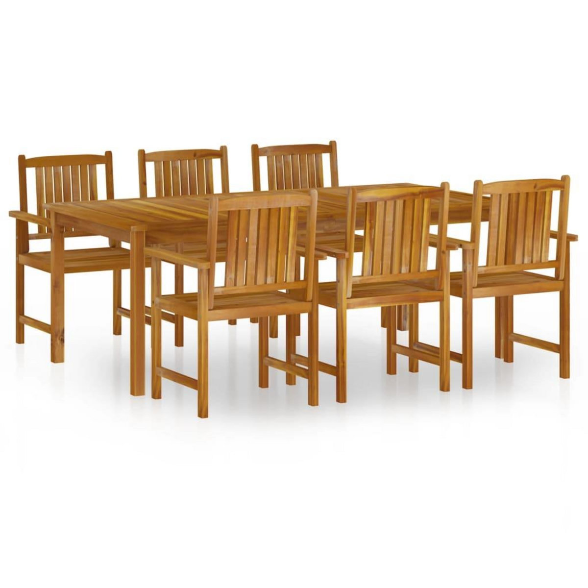 VIDAXL Ensemble a manger de jardin 7 pcs Bois d'acacia massif