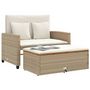 Voir la diapositive 4 : VIDAXL Canape de jardin 2 places coussins beige resine tressee&acacia