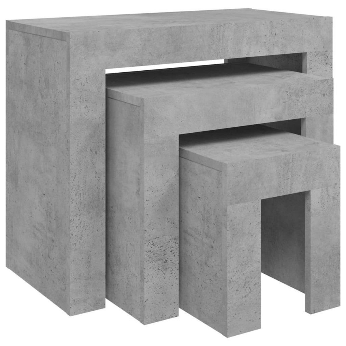 VIDAXL Tables basses gigognes 3 pcs Gris beton Bois d'ingenierie