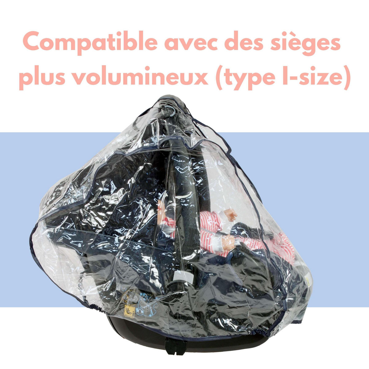 BAMBISOL Bambisol Habillage Pluie | pour Nacelles et Siège Auto Gr0+ | Transparent