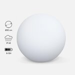 SWEEEK Boule LED – Sphère décorative lumineuse, blanc chaud, commande à distance. Coloris disponibles : Blanc