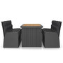 Voir la diapositive 3 : VIDAXL Ensemble a manger d'exterieur 9pcs coussins resine tressee noir