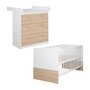 Voir la diapositive 2 : Roba Chambre bébé duo - Lit évolutif 70 x 140 cm + Commode a langer avec plan a langer inclus - ROBA - Bicolore blanc / décor che