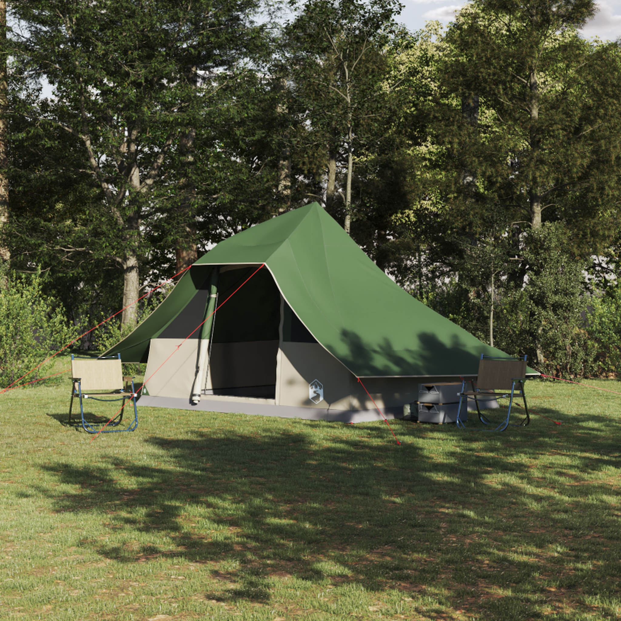 VIDAXL Tente Familiale Tipi Verte 10 Personnes Imperméable