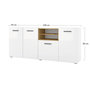 Voir la diapositive 5 : BEST MOBILIER Leolio - buffet bas - blanc et bois - 198 cm