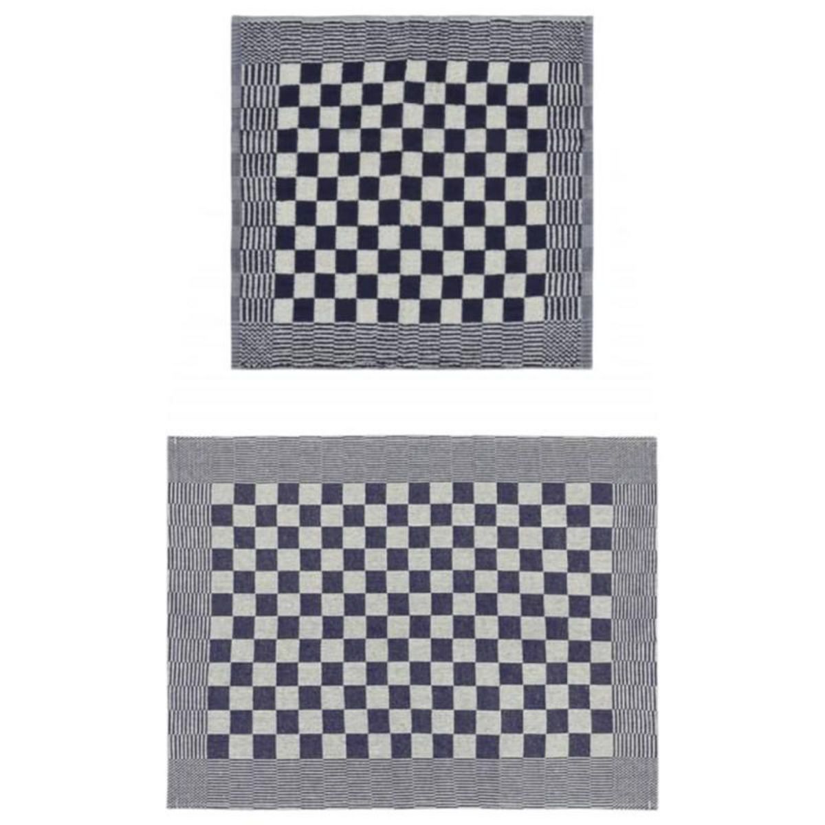 VIDAXL Ensemble de serviettes 20 pcs bleu et blanc coton