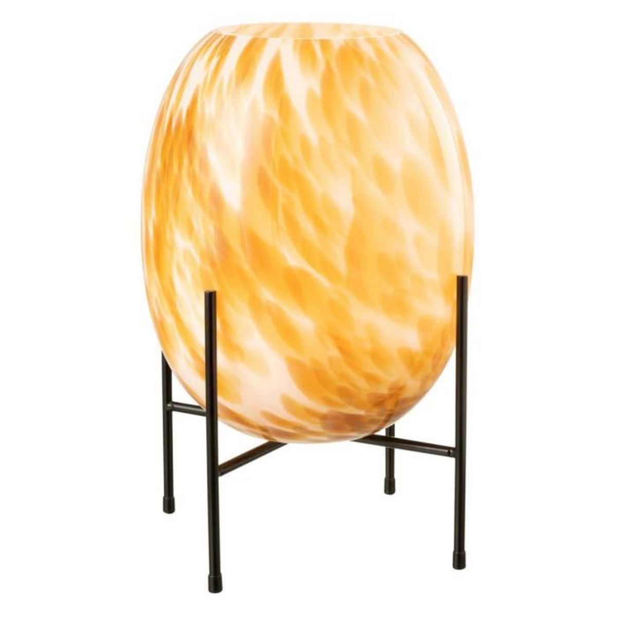 Paris Prix Vase sur Pied Design  Taches  37cm Blanc & Ocre