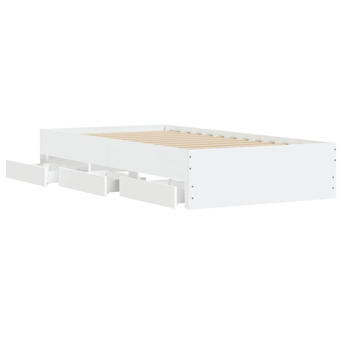 VIDAXL Cadre de lit avec tiroirs sans matelas blanc 100x200 cm