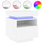 Voir la diapositive 5 : VIDAXL Armoires de chevet avec lumieres LED 2 pcs blanc 40x39x48,5 cm