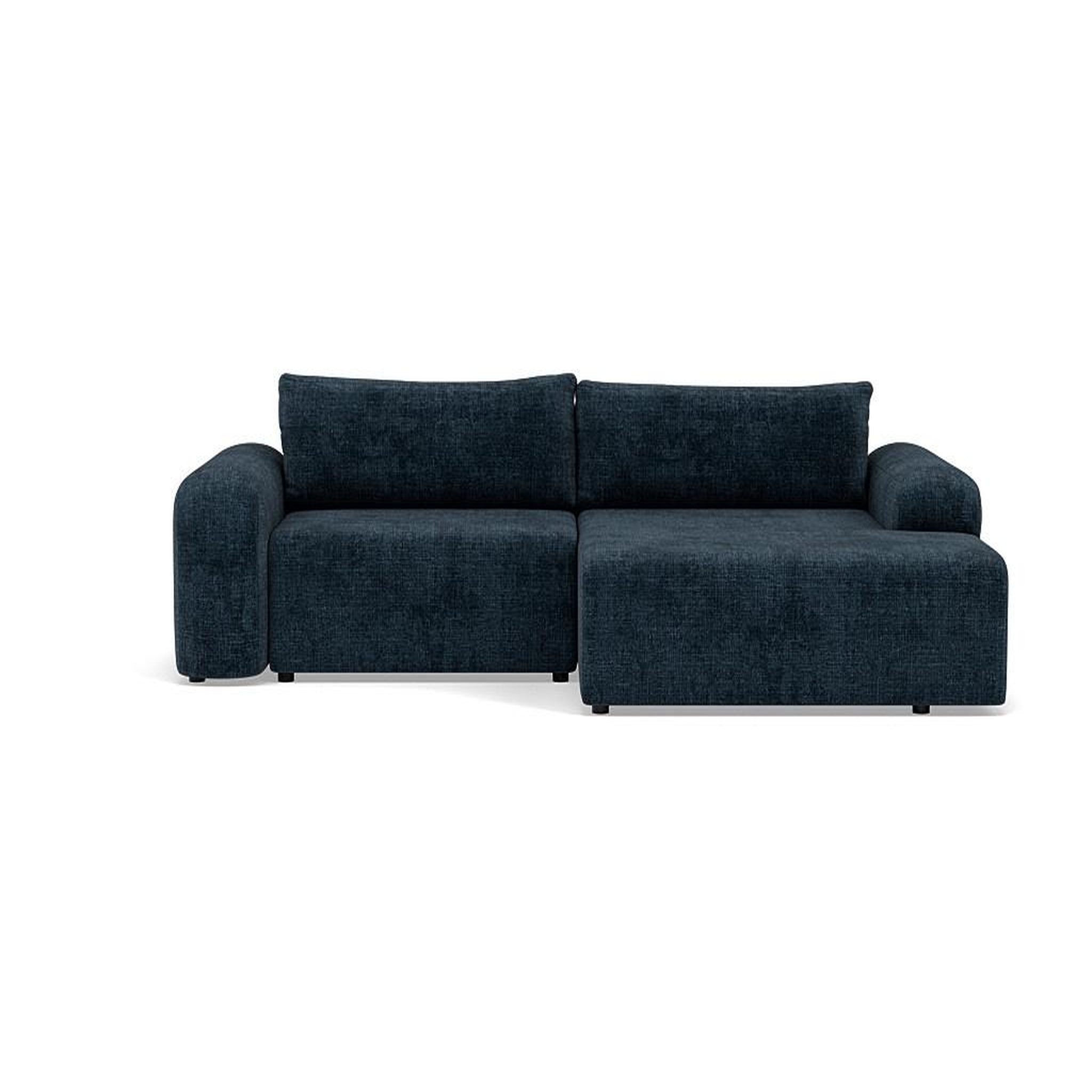 Voir la diapositive 1 : BEST MOBILIER Rebecca - canapé d'angle droit 4 places convertible avec coffre en velours texturé