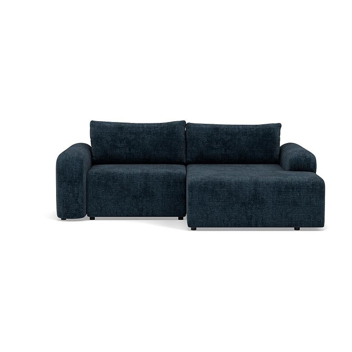 BEST MOBILIER Rebecca - canapé d'angle droit 4 places convertible avec coffre en velours texturé