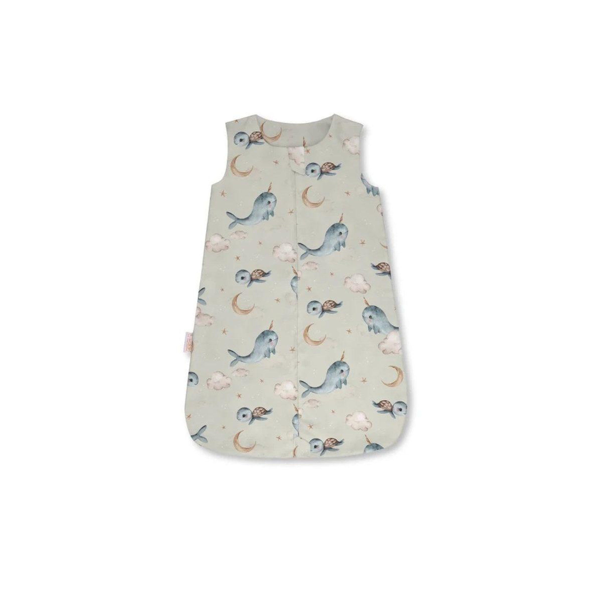 WALDIN Gigoteuse en bambou 40 × 64 cm 0,5 TOG - taille S - motif baleine, vert olive