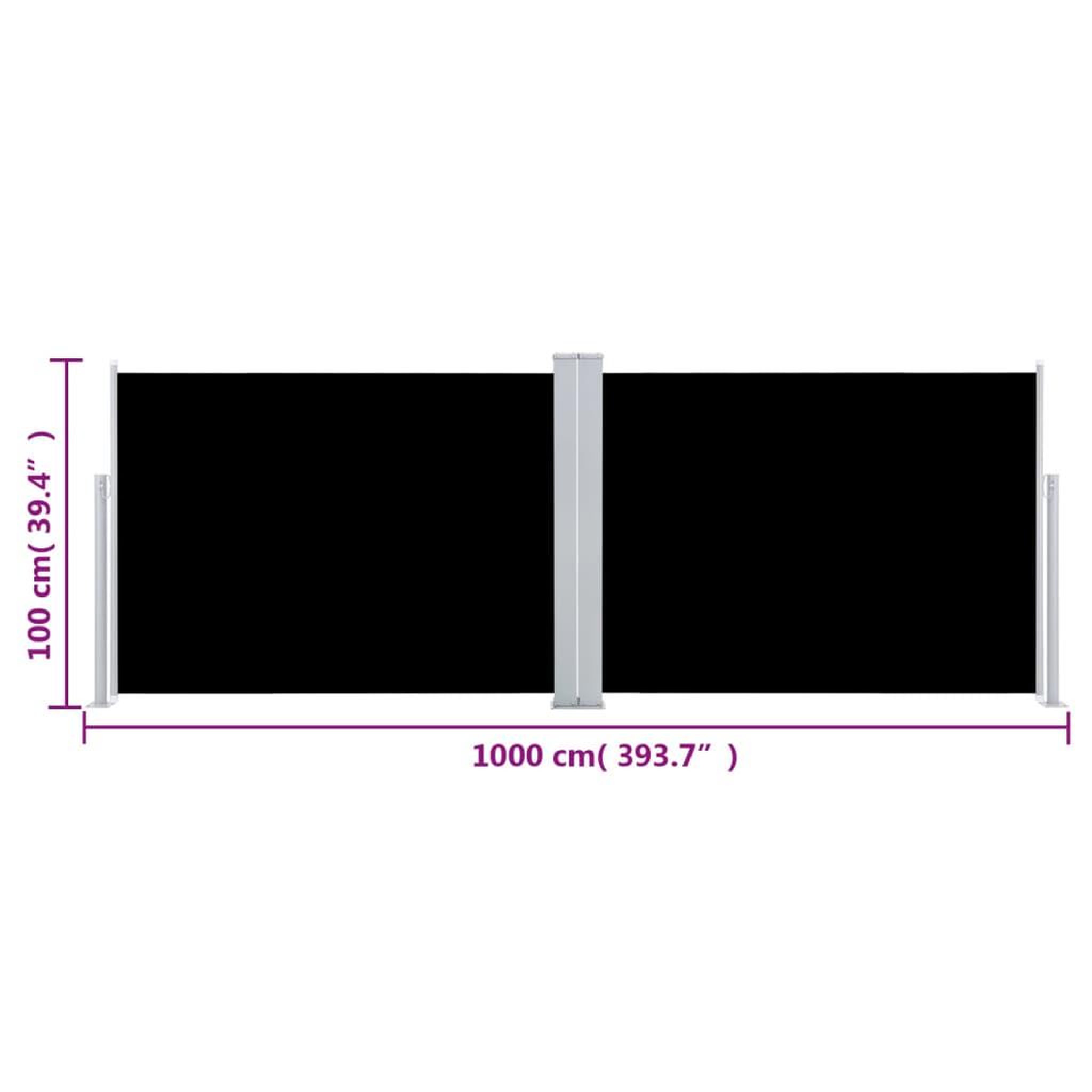 Voir la diapositive 6 : VIDAXL Auvent lateral retractable noir 100 x 1000 cm