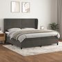 Voir la diapositive 1 : VIDAXL Sommier a lattes de lit et matelas Gris fonce 200x200cm Velours