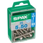 CENTRALE BRICO Lot de 25 vis inox tête fraisée torx SPAX, Diam.5 mm x L.50 mm