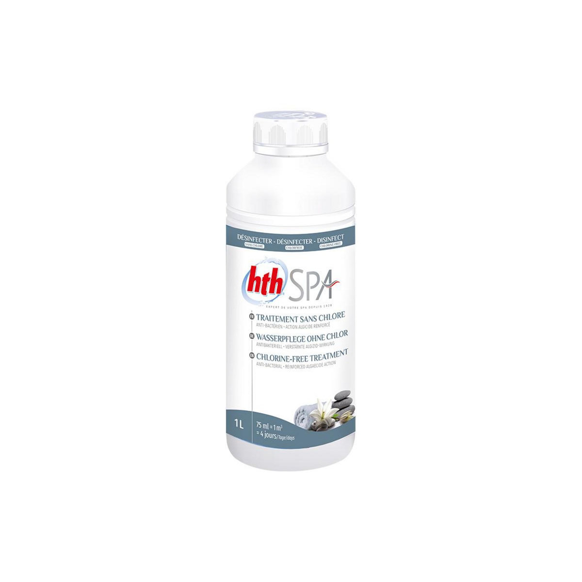 HTH Traitement liquide sans chlore 2 en 1 pour spa 1 L - HTH