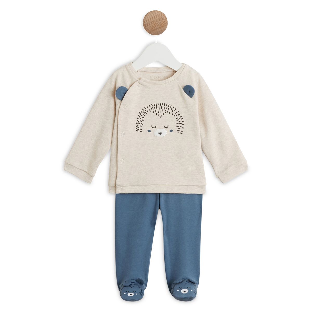 IN EXTENSO Ensemble de naissance sweat hérisson + pantalon molleton bébé garçon
