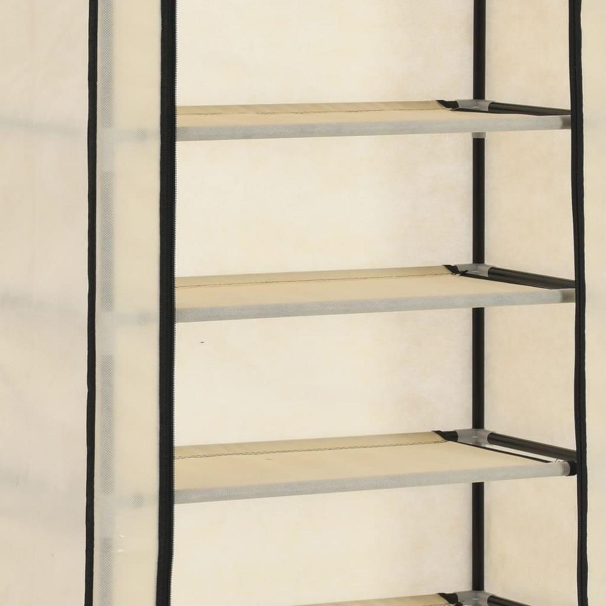VIDAXL Armoire a chaussures avec housse Creme 57x29x162 cm Tissu