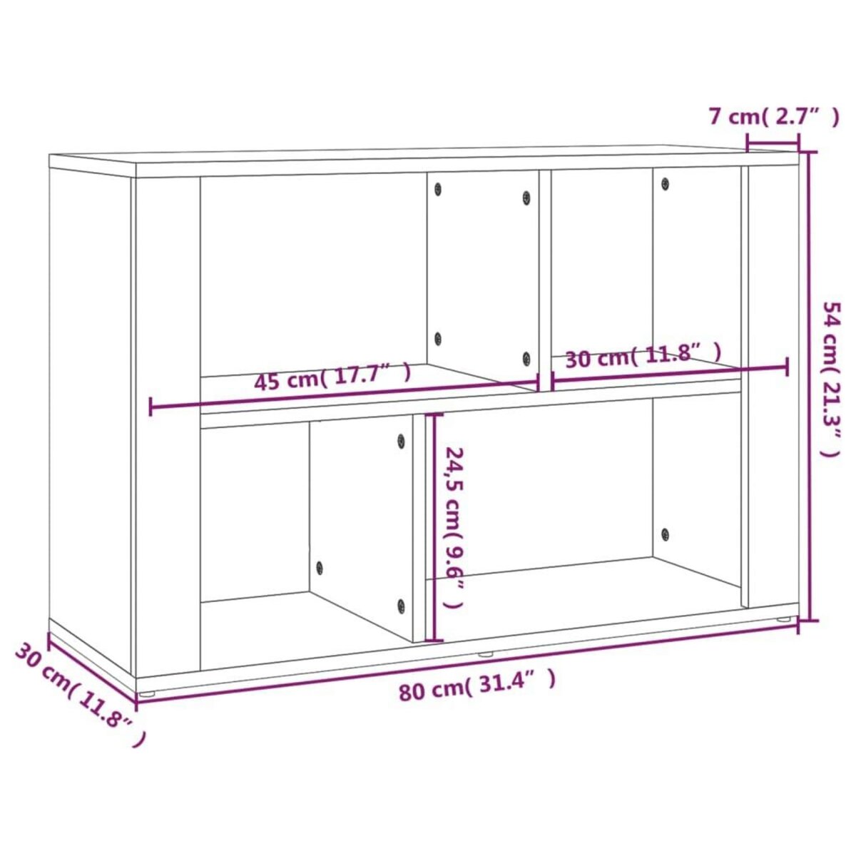 VIDAXL Buffet Sonoma gris 80x30x54 cm Bois d'ingenierie