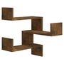 Voir la diapositive 2 : VIDAXL Etagere d'angle murale Chene fume 40x40x50 cm Bois d'ingenierie