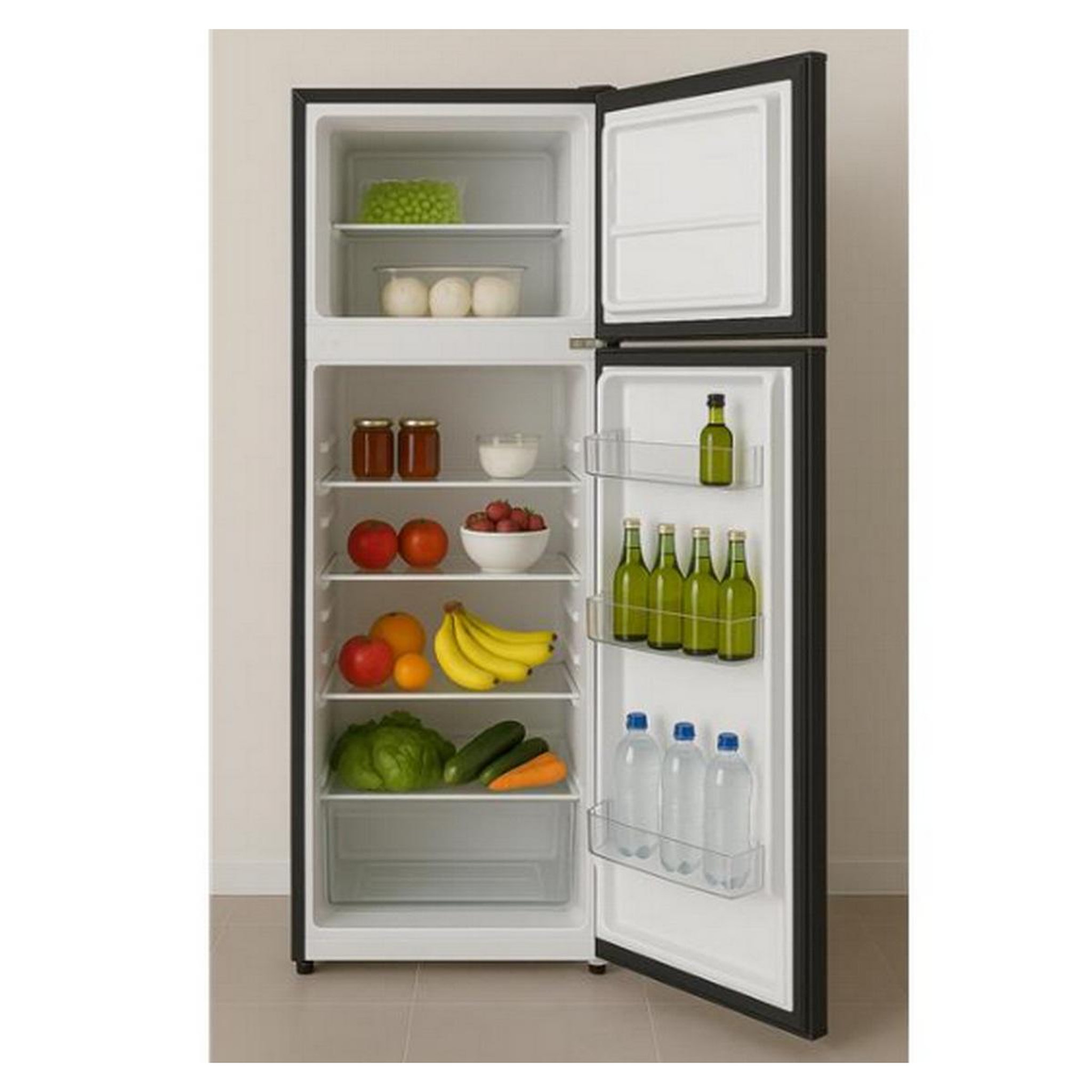 Voir la diapositive 3 : Glem Réfrigérateur combiné 145cm 212l noir - grf170bk