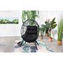 Voir la diapositive 2 : CONCEPT USINE Fauteuil œuf sur pied en résine noir effet rotin JANE