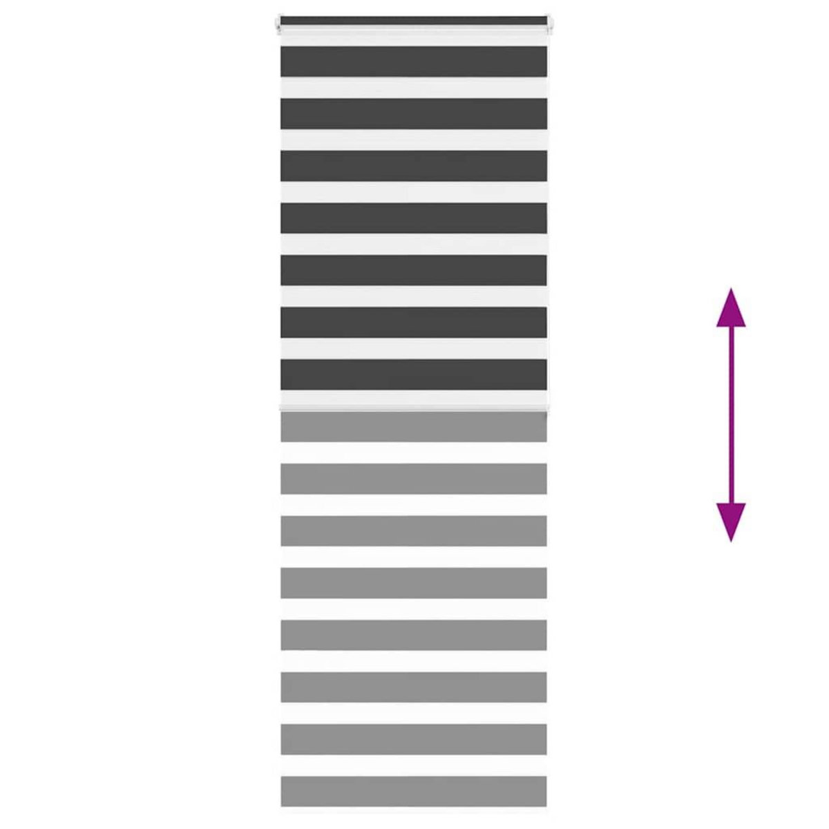 VIDAXL Store zebre noir 80x200 cm largeur du tissu 75,9 cm polyester