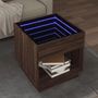 Voir la diapositive 1 : VIDAXL Table basse avec LED infini chene marron 50x50x50 cm