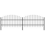 VIDAXL Cloture de jardin avec dessus en forme de lance en acier 359 x 100 cm Noir