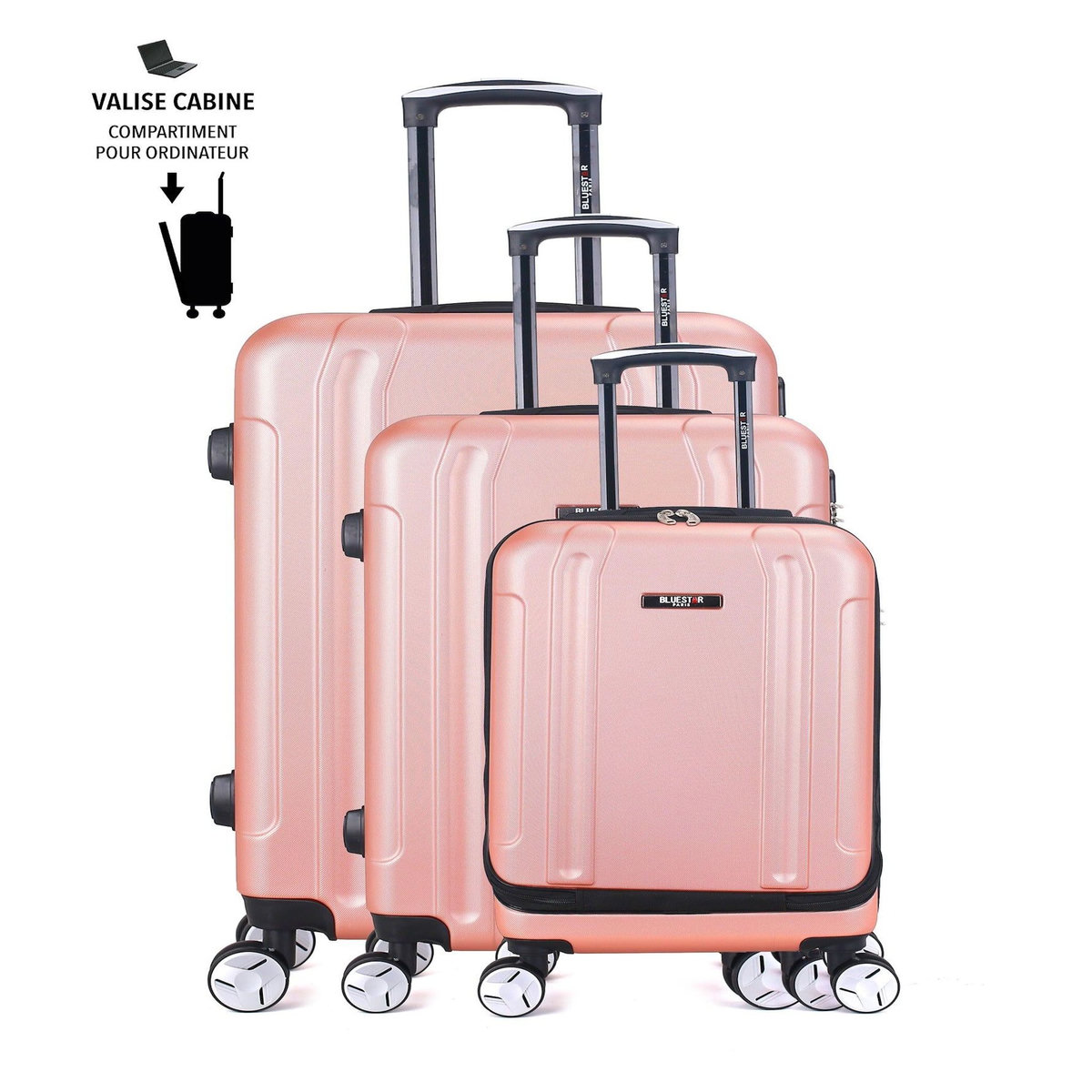 BLUESTAR BLUESTAR - Set de 3 Valises BALTIMORE 75 cm 4 Roues
