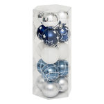 ATMOSPHERA Lot de 15 Boules de Noël  Quiet Times  5cm Bleu & Argent