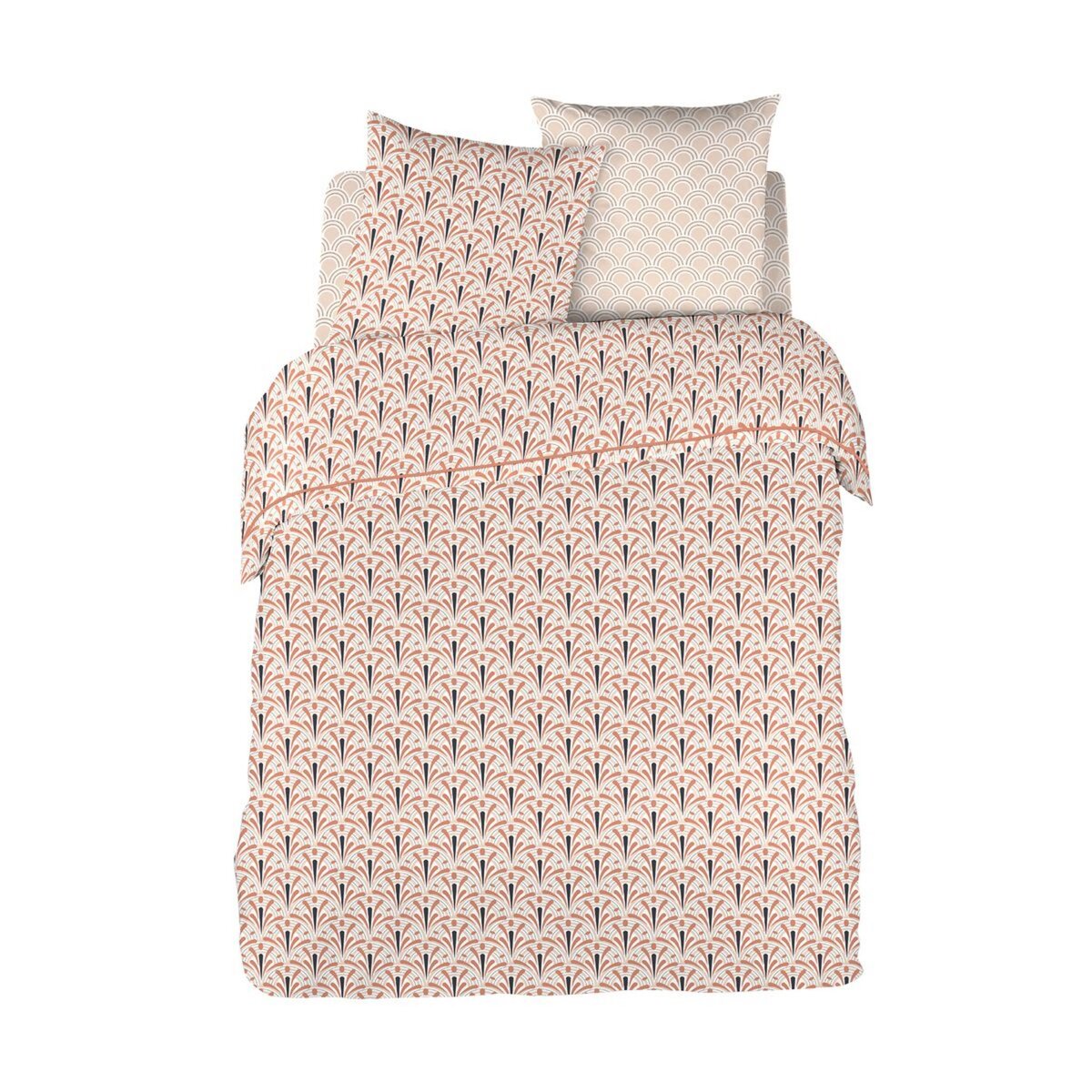 COTE DECO Parure de drap en coton 65 fils motifs Art déco STARIA