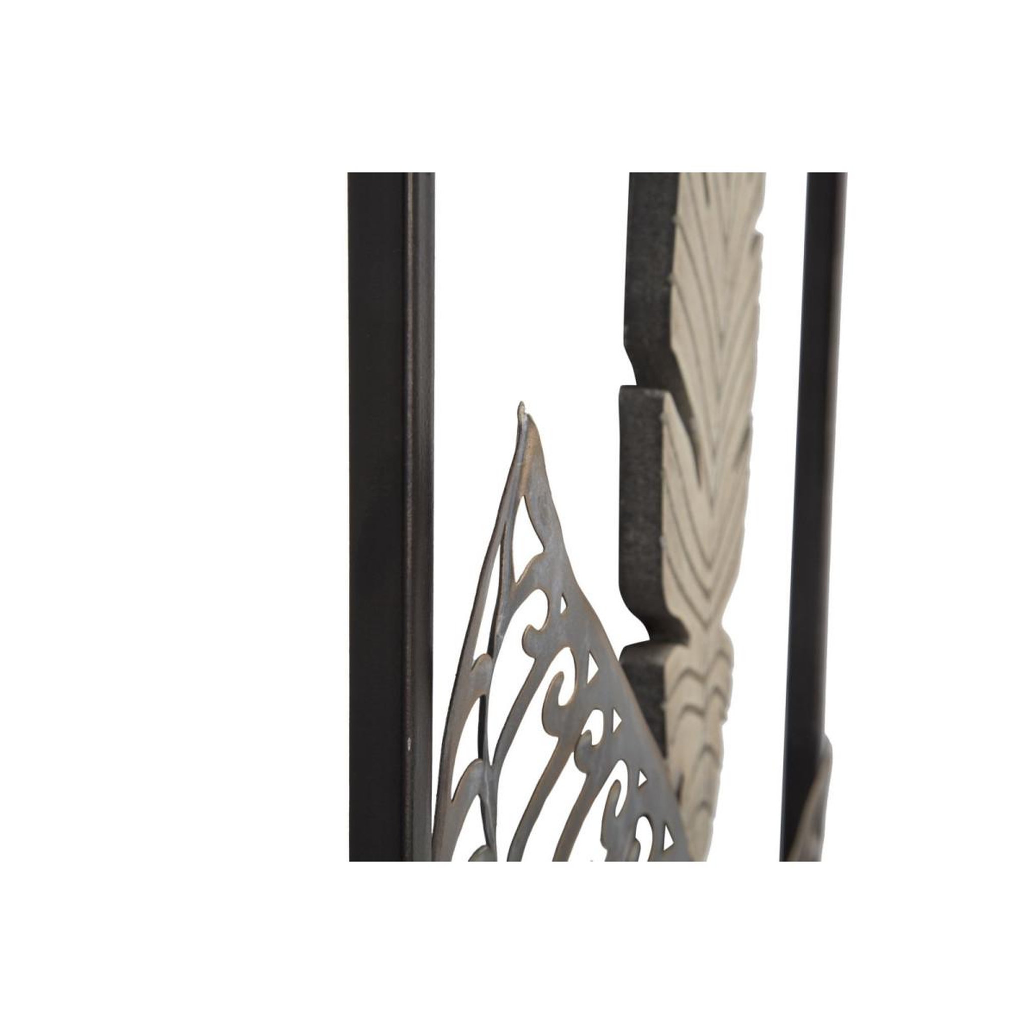 Voir la diapositive 6 : Paris Prix Déco murale encadrée en métal  foglie  91cm argent & or