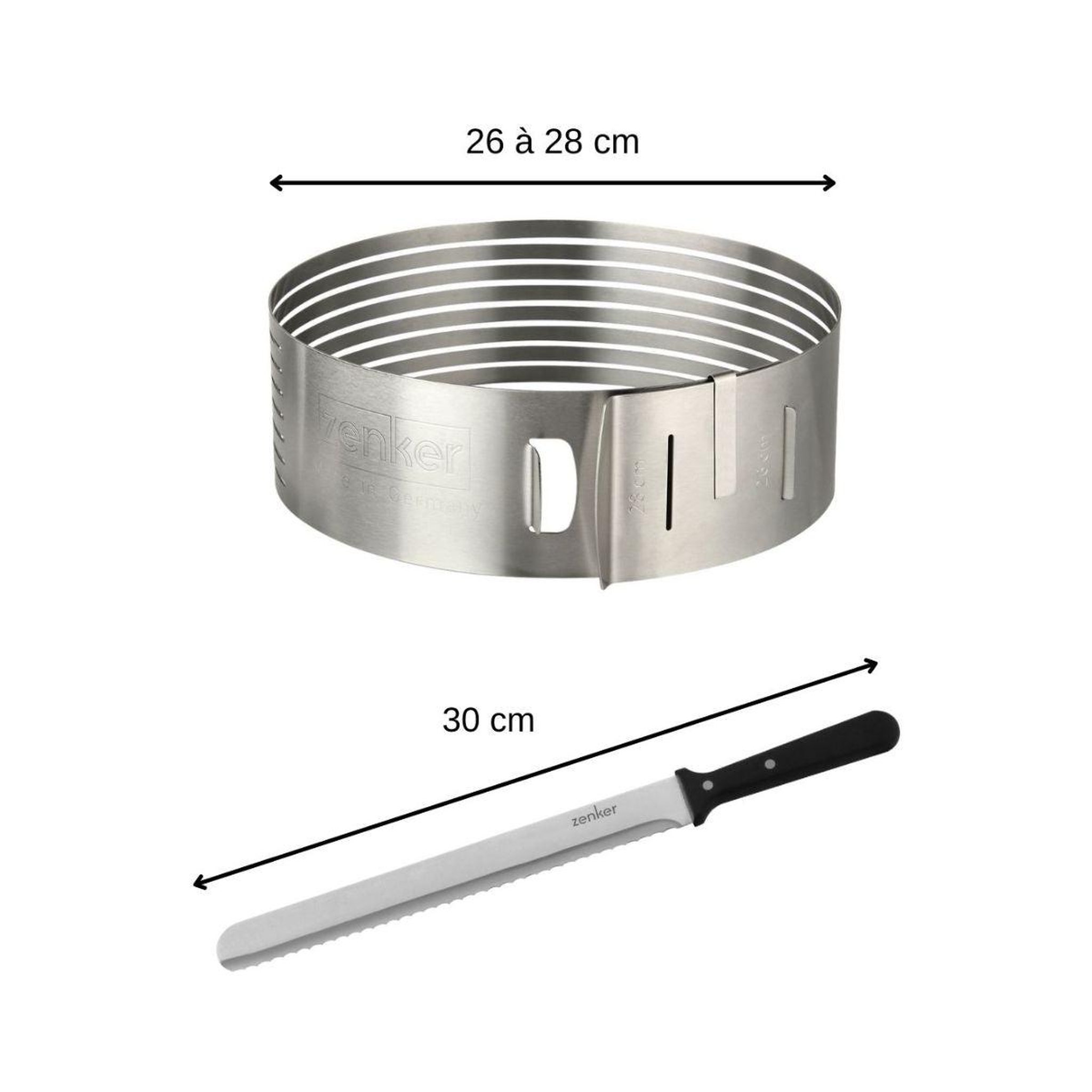 Voir la diapositive 3 : ZENKER Ensemble de 2 ustensiles de pâtisserie pour layer cakes zenker