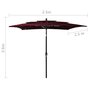Voir la diapositive 6 : VIDAXL Parasol de jardin a 3 niveaux mat en aluminium rouge bordeaux