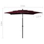 Voir la diapositive 6 : VIDAXL Parasol de jardin a 3 niveaux mat en aluminium rouge bordeaux