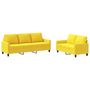 Voir la diapositive 2 : VIDAXL Ensemble de canapes 2 pcs avec coussins Jaune clair Tissu