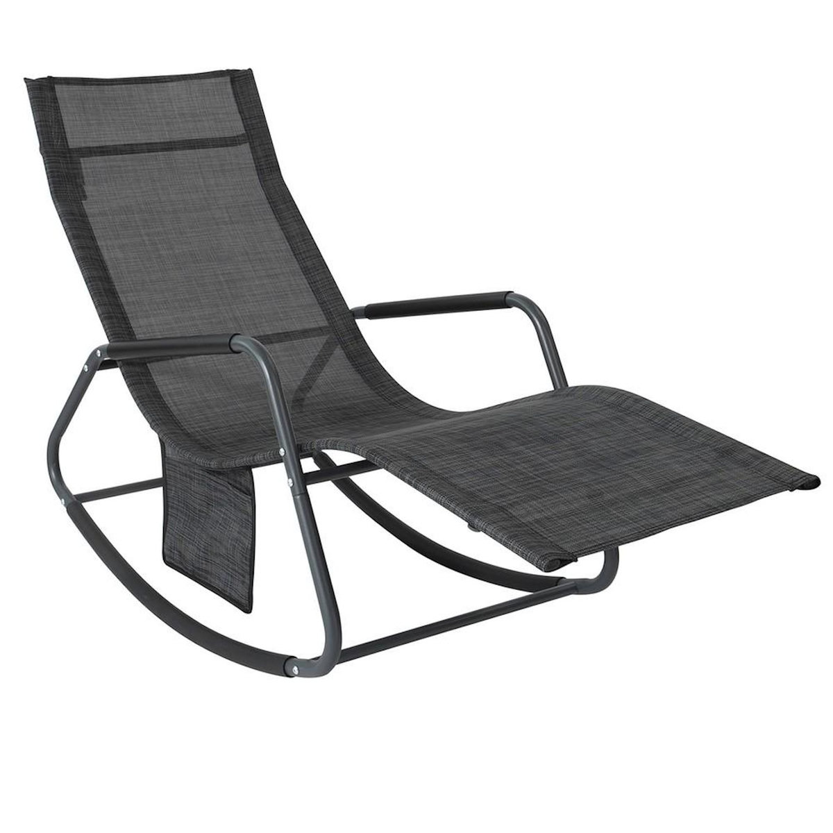 SOBUY SoBuy - Fauteuil À Bascule De Jardin avec poche latérale - Moderne - OGS47