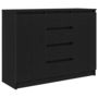 Voir la diapositive 2 : VIDAXL Buffet avec tiroirs chene noir 100,5x35x76 cm bois d'ingenierie