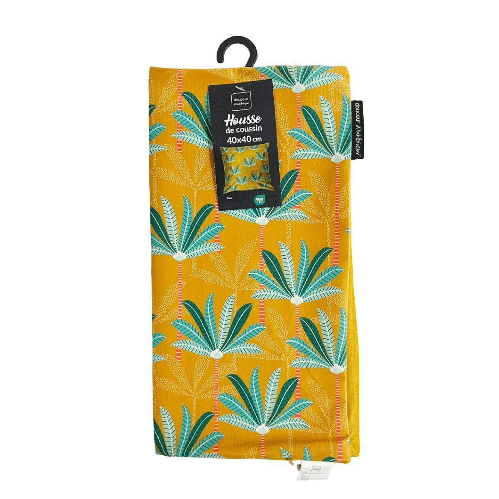 Voir la diapositive 6 : Douceur d'Intérieur Housse de coussin velours  oasis  40x40cm jaune