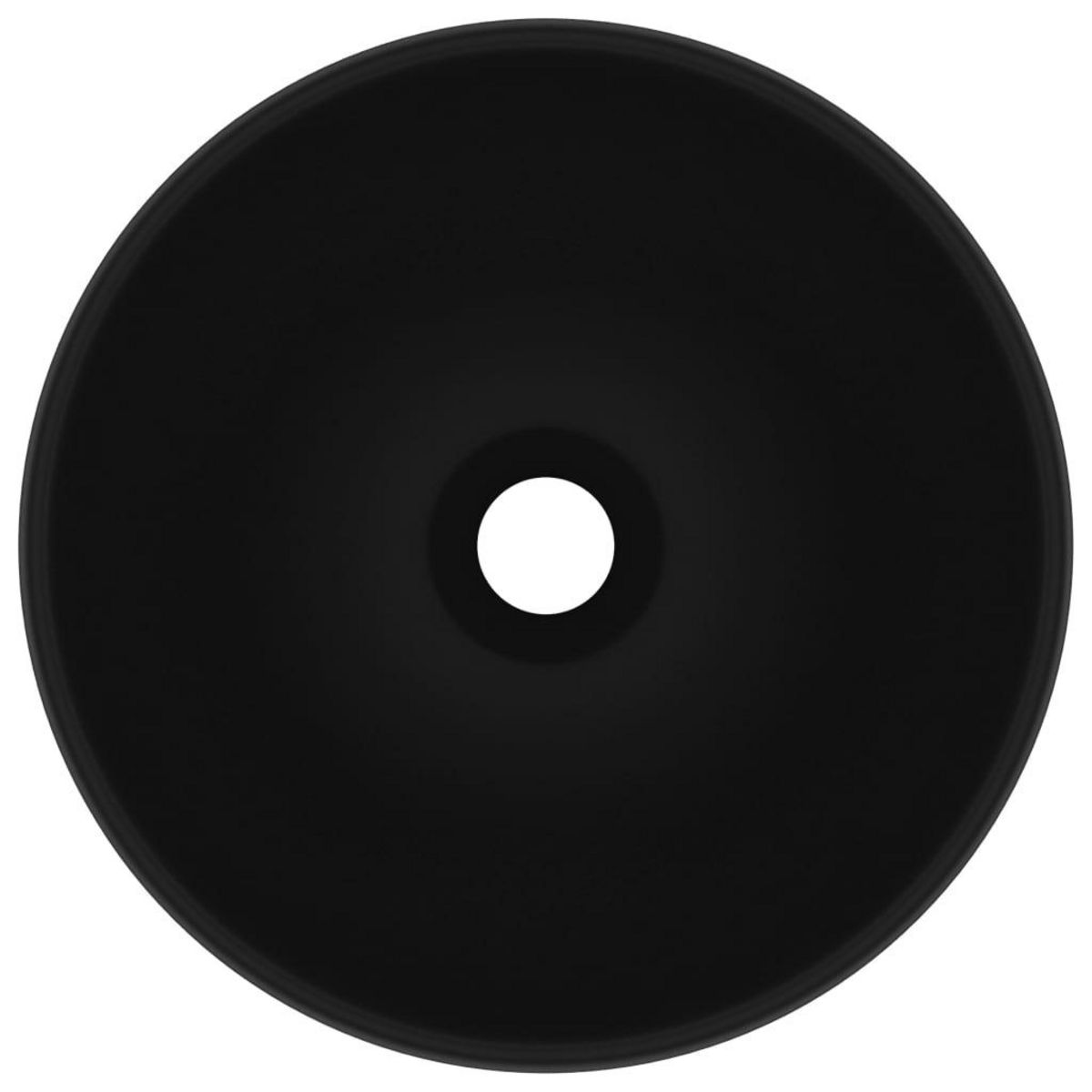 VIDAXL Lavabo rond de salle de bain Noir mat 32,5x14 cm Ceramique