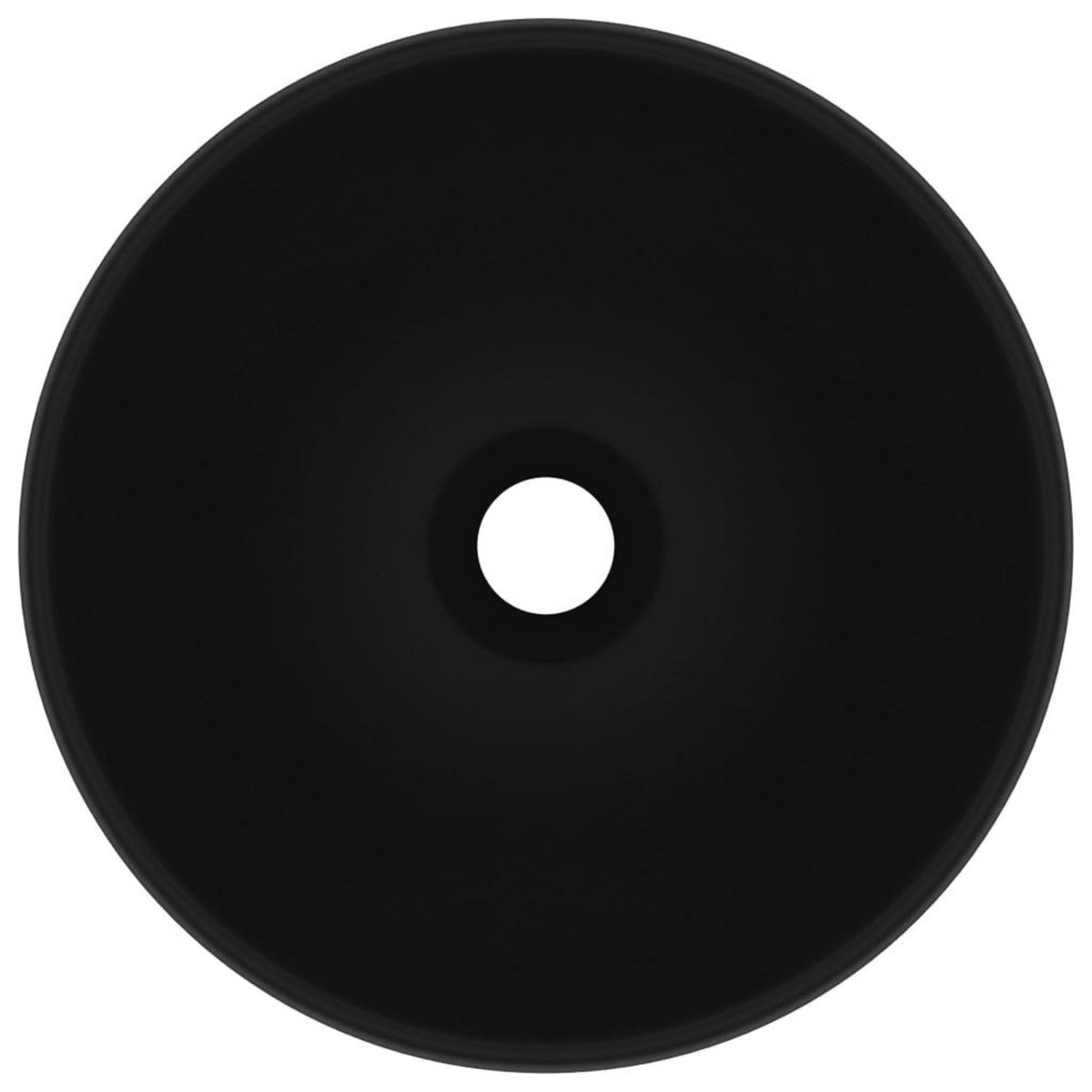 VIDAXL Lavabo rond de salle de bain Noir mat 32,5x14 cm Ceramique