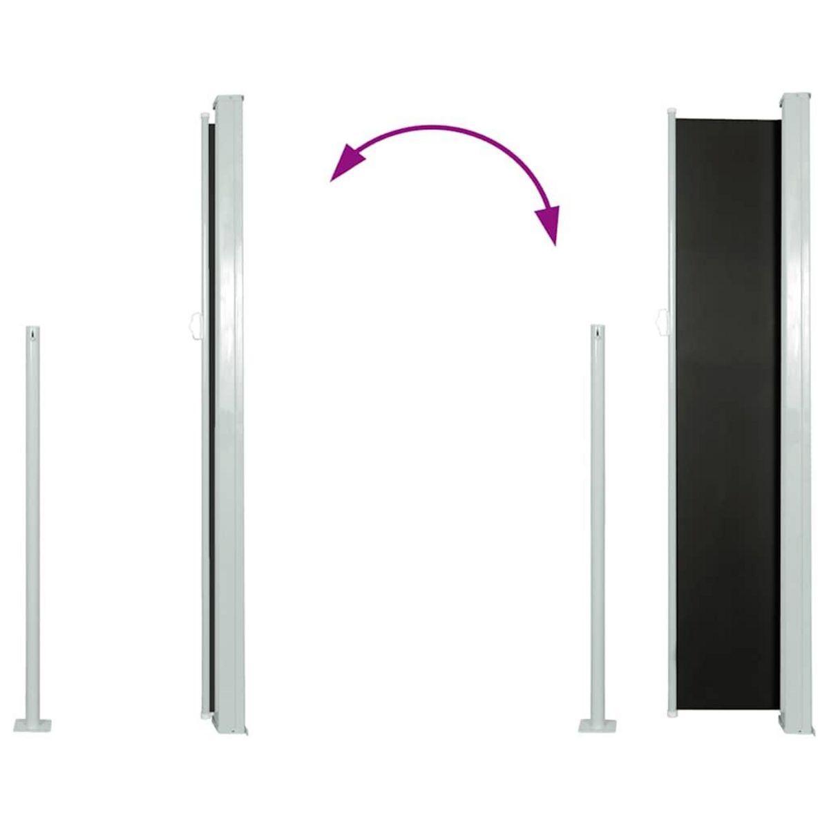 VIDAXL Auvent lateral retractable de patio 100x500 cm Noir