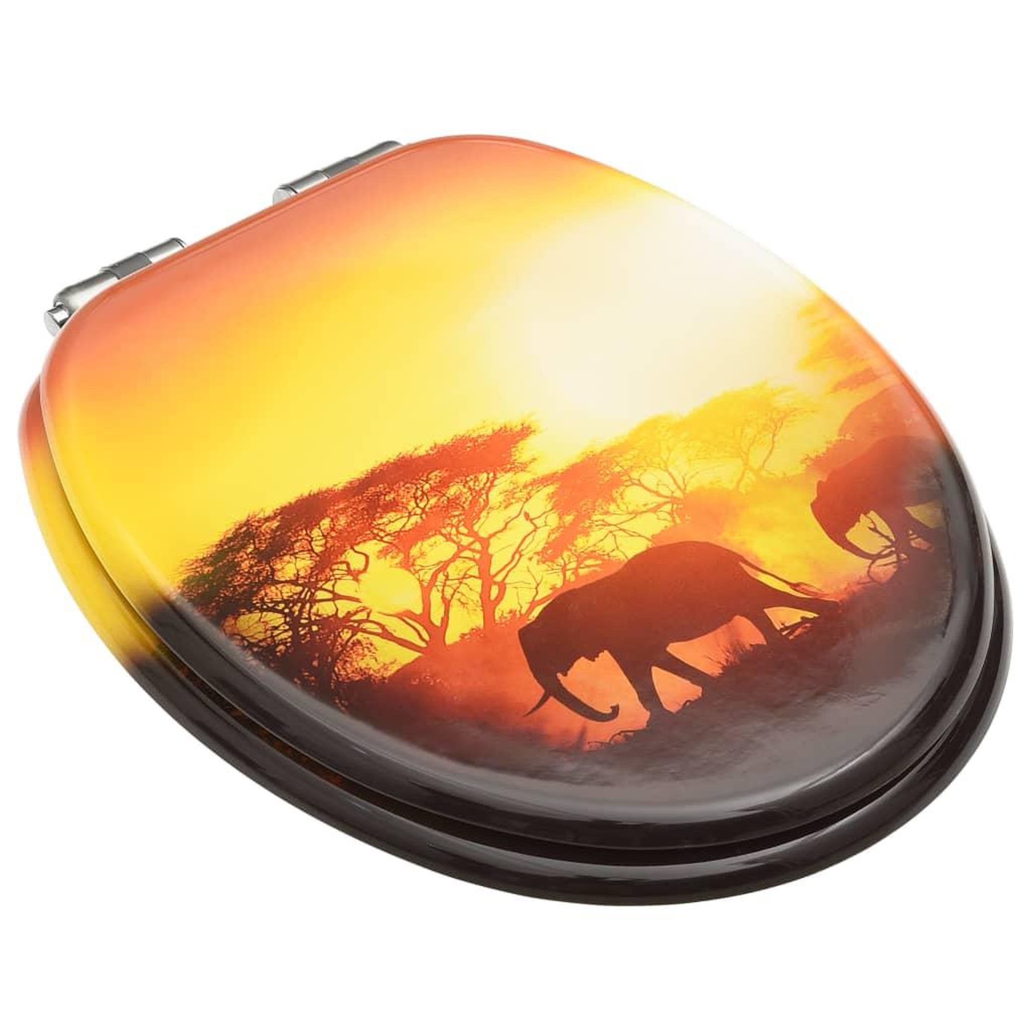 Voir la diapositive 3 : VIDAXL Sieges WC et couvercle a fermeture en douceur 2 pcs MDF Savane