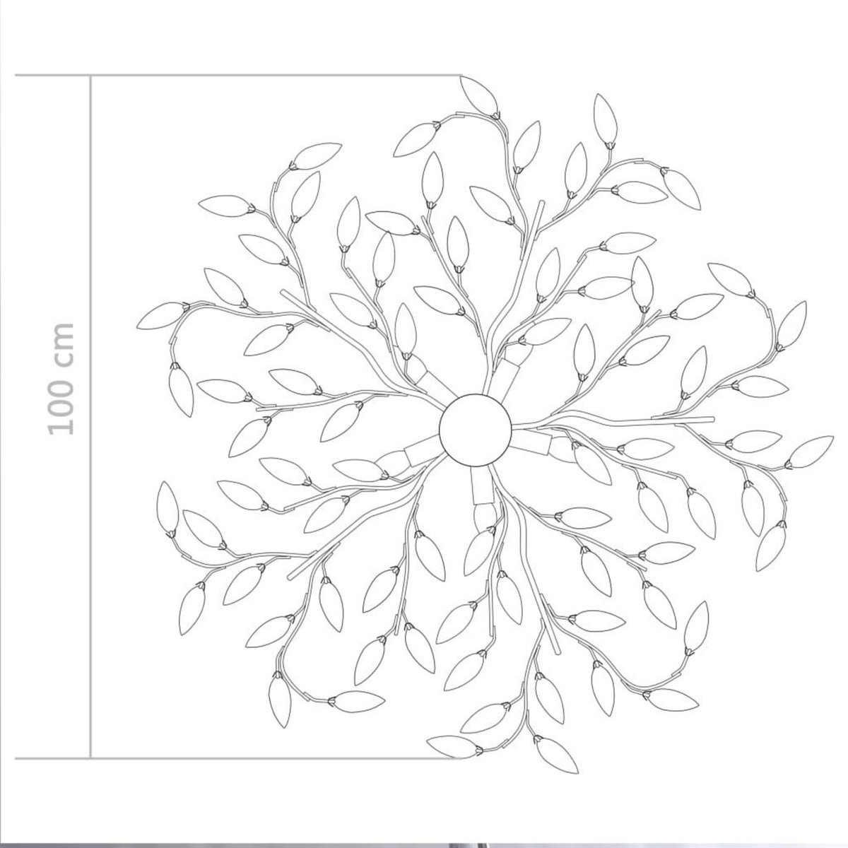 VIDAXL Plafonnier a bras feuille en cristal acrylique 5 ampoules E14
