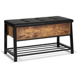 ID MARKET Banc coffre d'entrée chaussures NINO design industriel