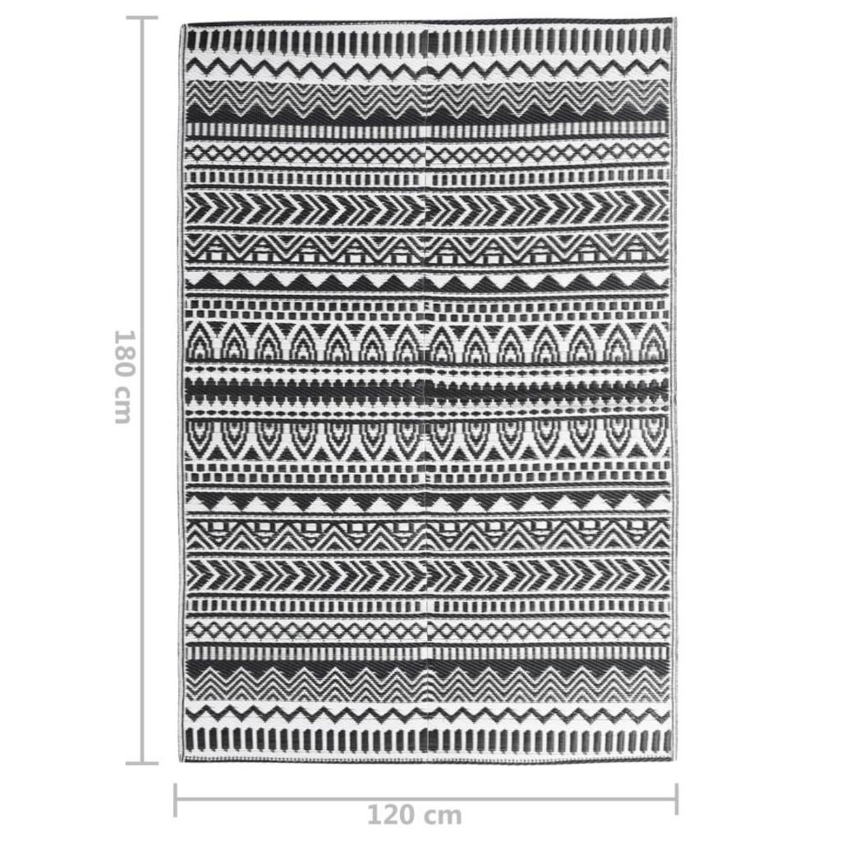 VIDAXL Tapis d'exterieur ARAKIL Noir 120x180 cm PP